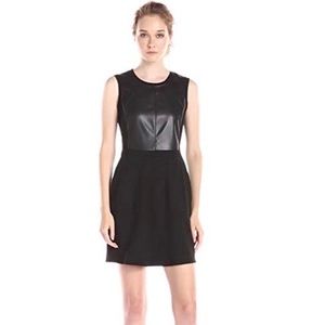Black BCBGMaxAzria Adison Faux Leather Dress